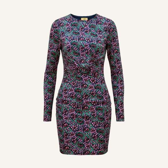 H&M Dresses & Skirts - H&M Floral Ruched Bodycon Mini Dress Long Sleeve Y2K Party Size 2